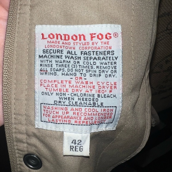 Vintage men’s London Fog jacket size 42 Reg (large) tan/green - Picture 4 of 13